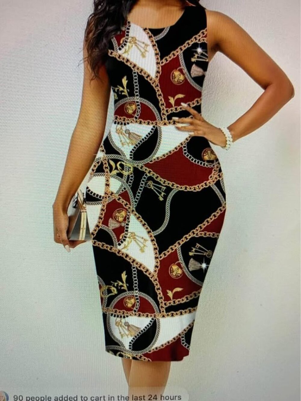 Ladies size XXL Chain design bodycon dress NEW